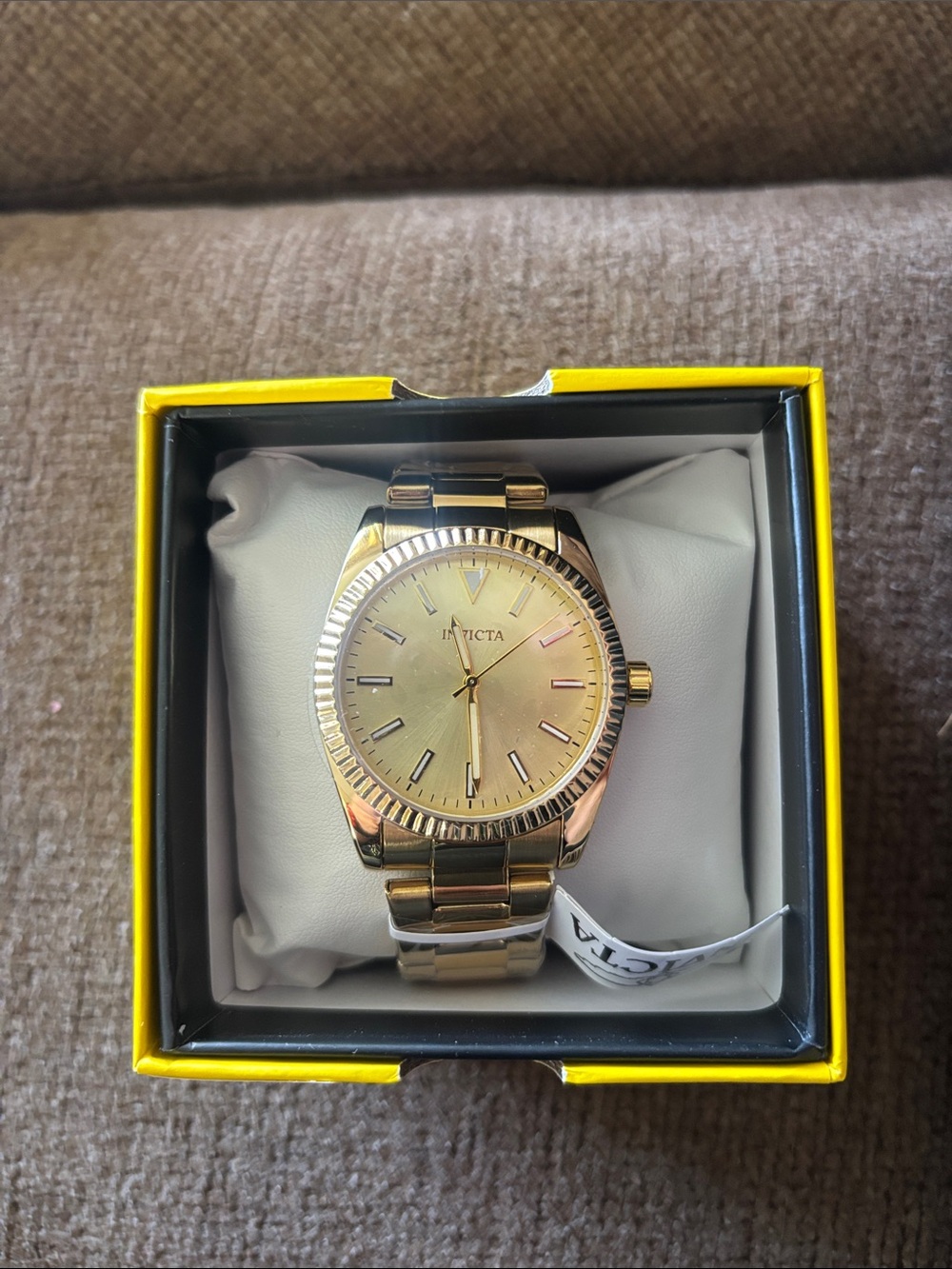 Invicta Men's Gold Stainless Steel Bracelet Watch with Champagne Dial